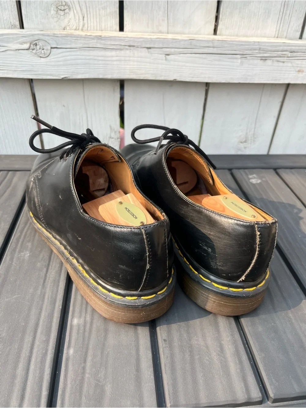Vintage 90s Dr. Doc Martens 1461 Black Leather Oxford Made in England Size 10